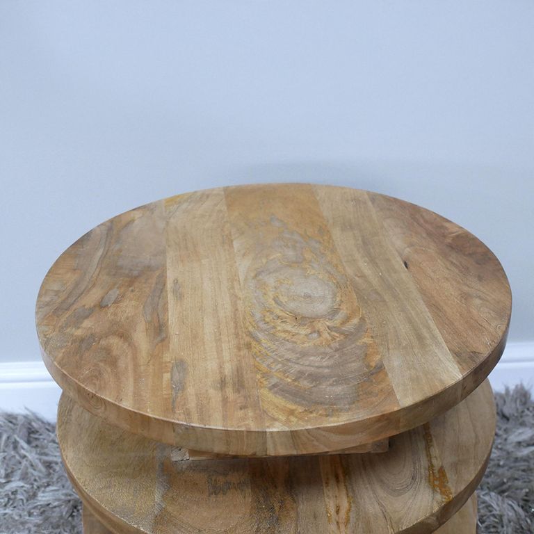 Side Table - Mango Wood - Small - Round