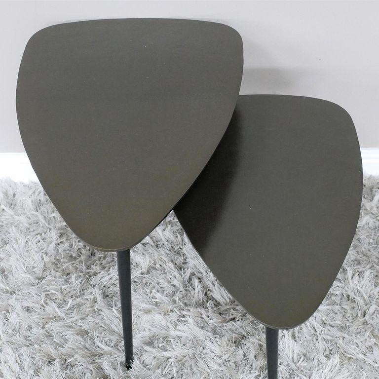 Side Tables - Aluminium - Triangular - Set of 2