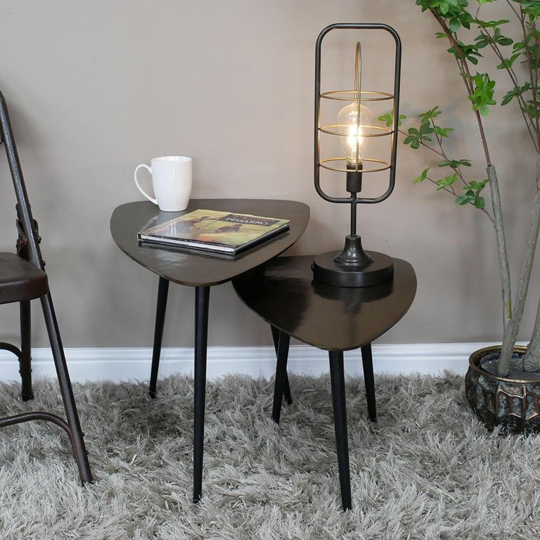 Side Tables - Aluminium - Triangular - Set of 2