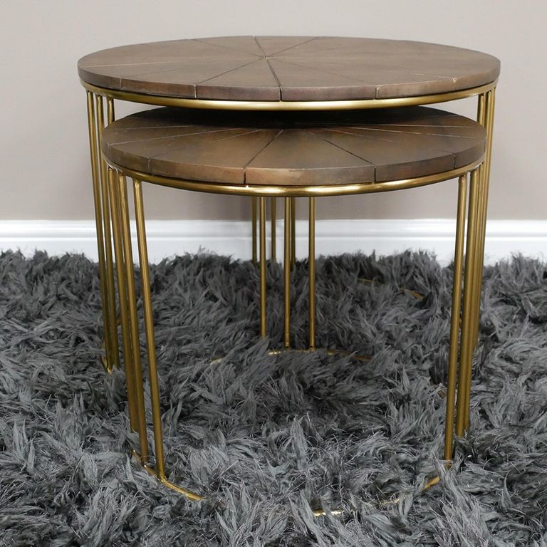 Side Tables - Mango Wood - Round - 2 Piece