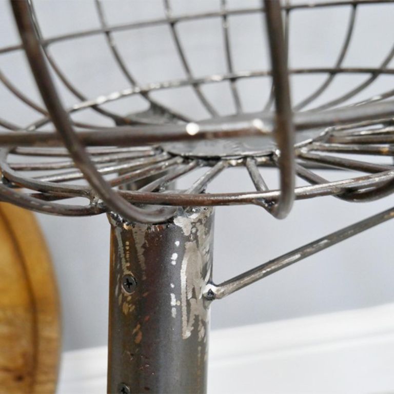 Side Table - Wood and Metal - Round - Basket Style