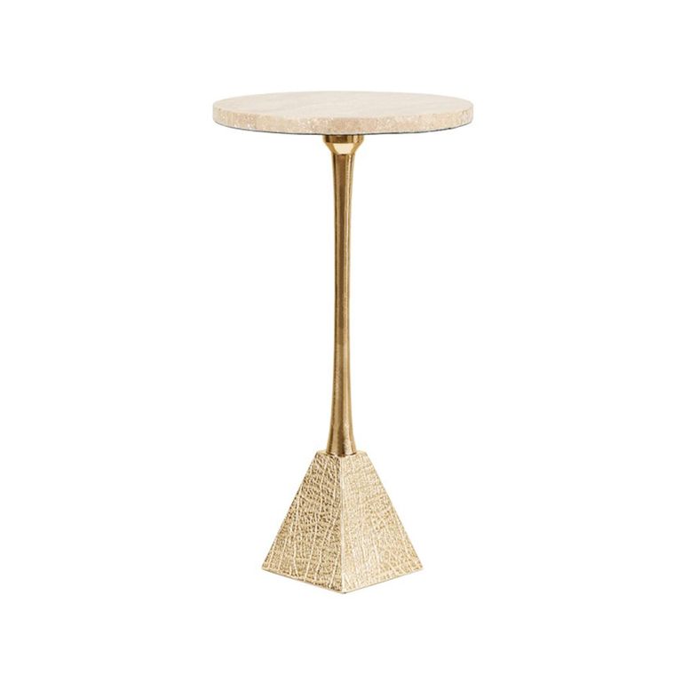 Ella Side Table - Round - Cream Marble