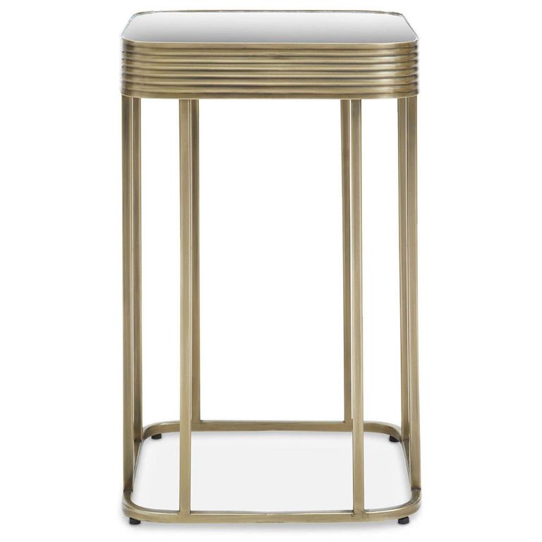Ella Side Table - Square - Mirrored with Gold Metal