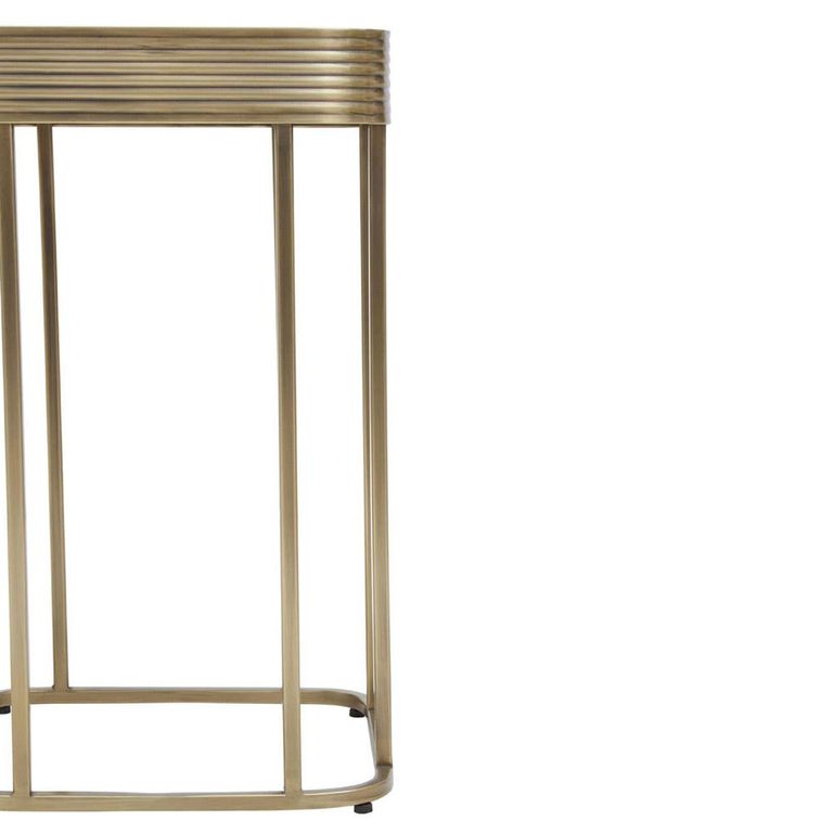 Ella Side Table - Square - Mirrored with Gold Metal