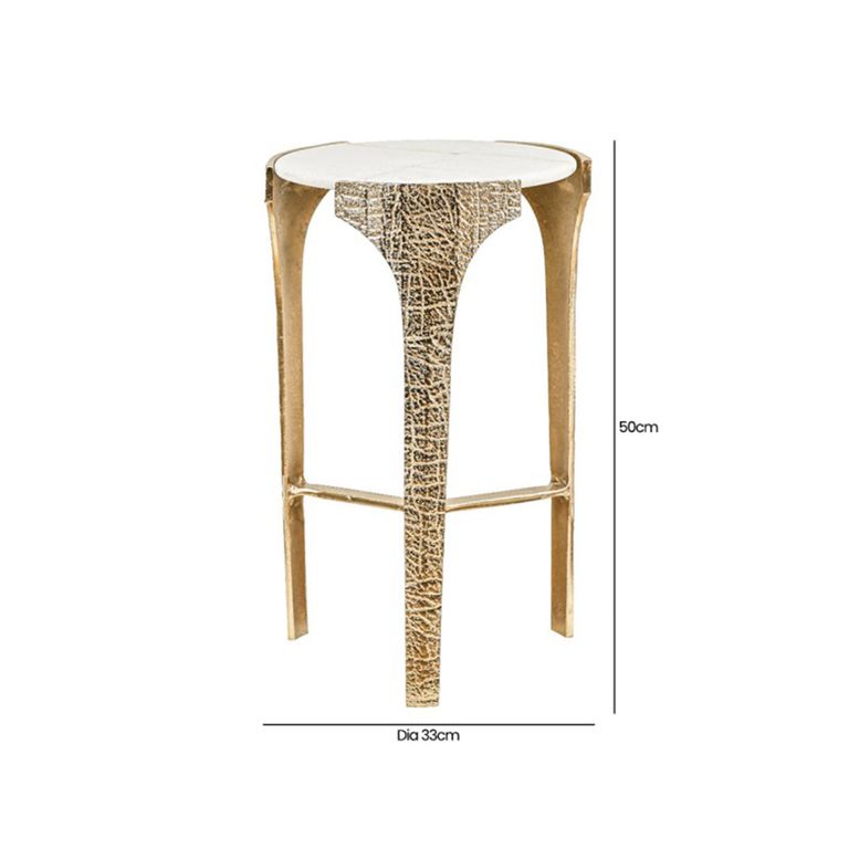 Ella Side Table - Round - White Marble - Set of 2