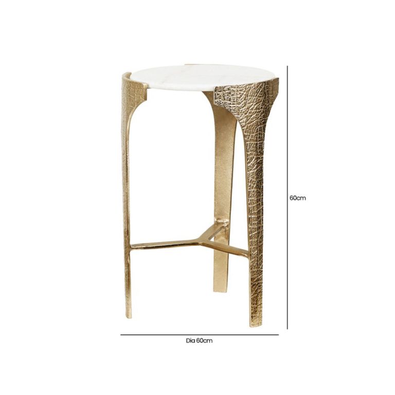 Ella Side Table - Round - White Marble - Set of 2