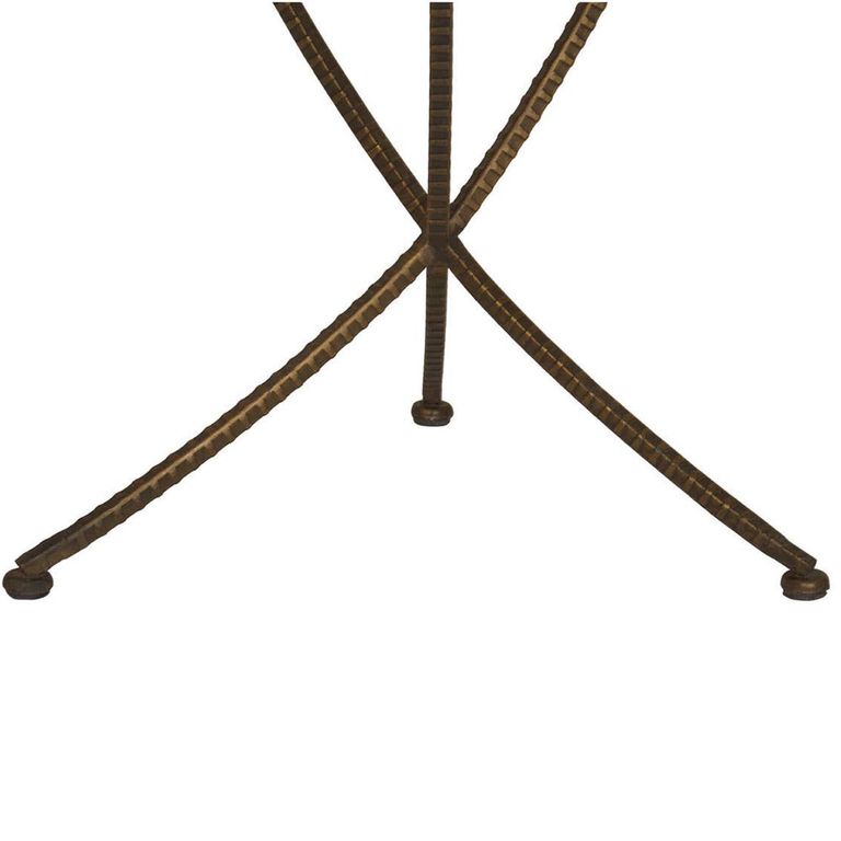 Elmo Side Table - Large - Round - Elm Wood and Metal