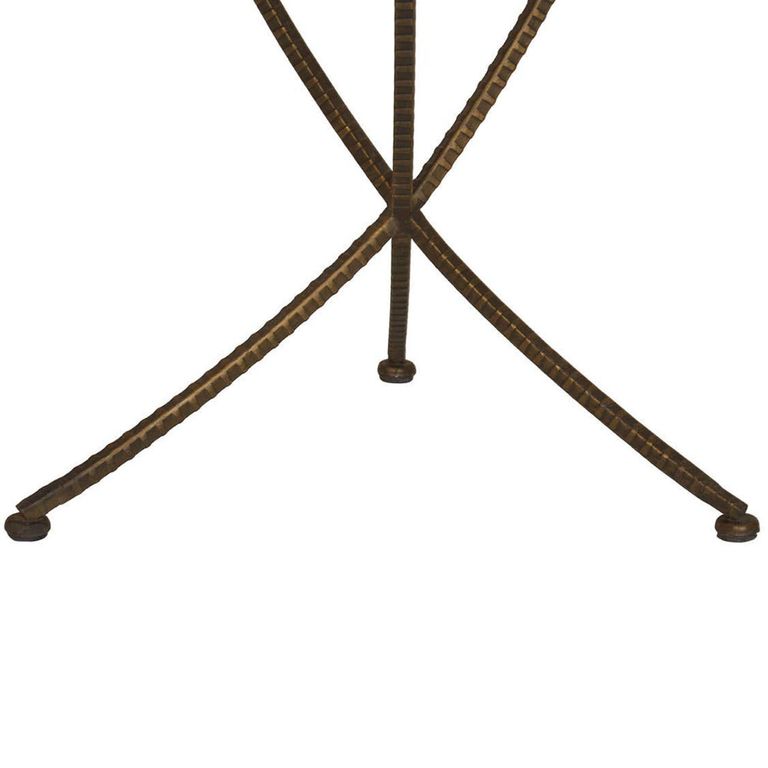 Elmo Side Table - Small - Round - Elm Wood and Metal