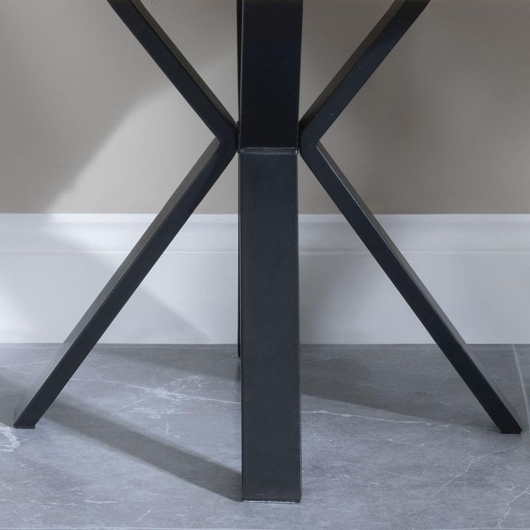 Ezra Oak Square End Table with Black Spider Legs