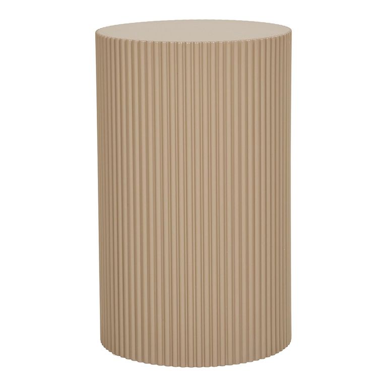 Farense Side Table - Round - Fluted - Beige