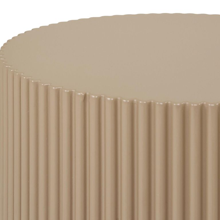 Farense Side Table - Round - Fluted - Beige