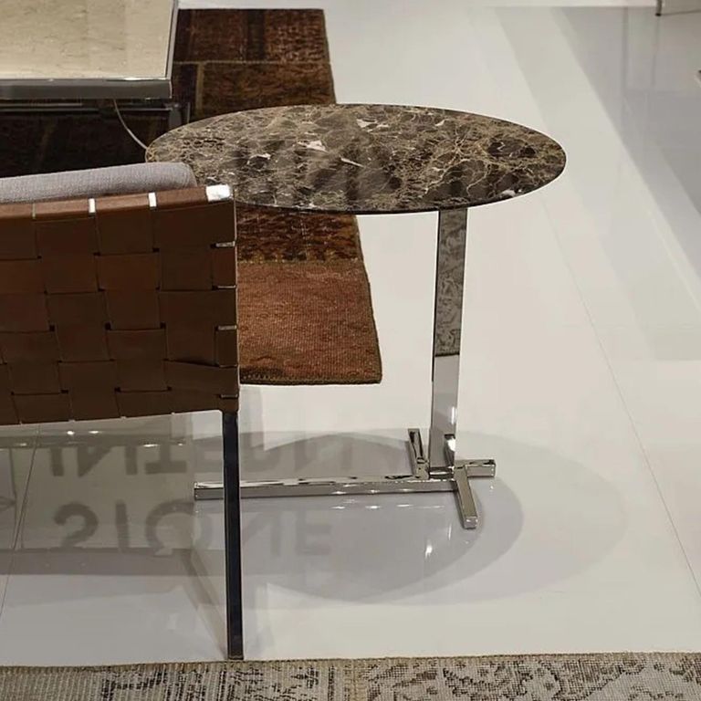 Flamingo Oval Accent Table - Marble with Steel Base - Variation Available