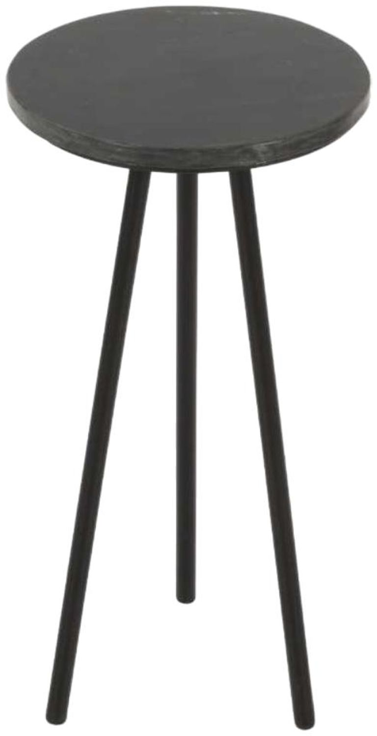 Fluted Black Marble Side Table