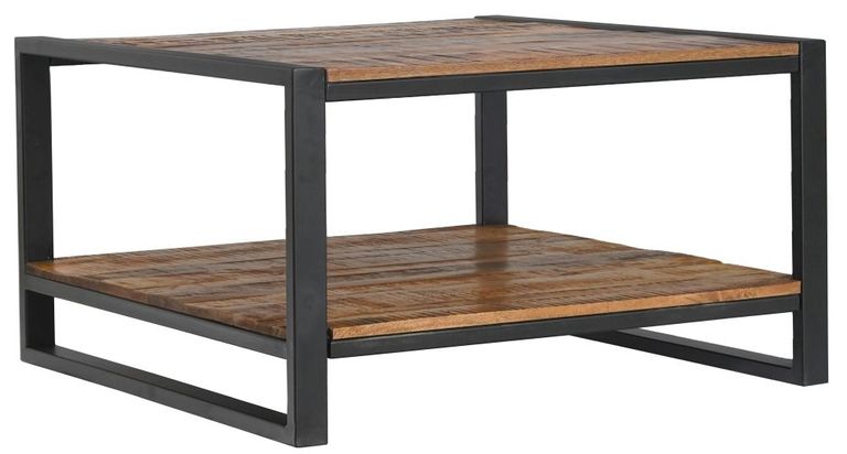 Frais Industrial Rustic Wood Side Table with Shelf