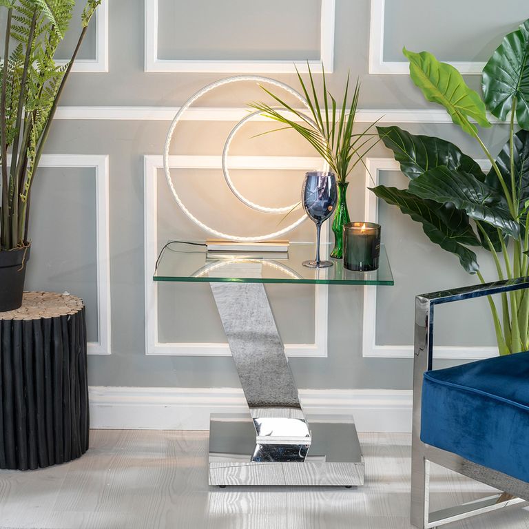 Fusion Glass Top Side Table