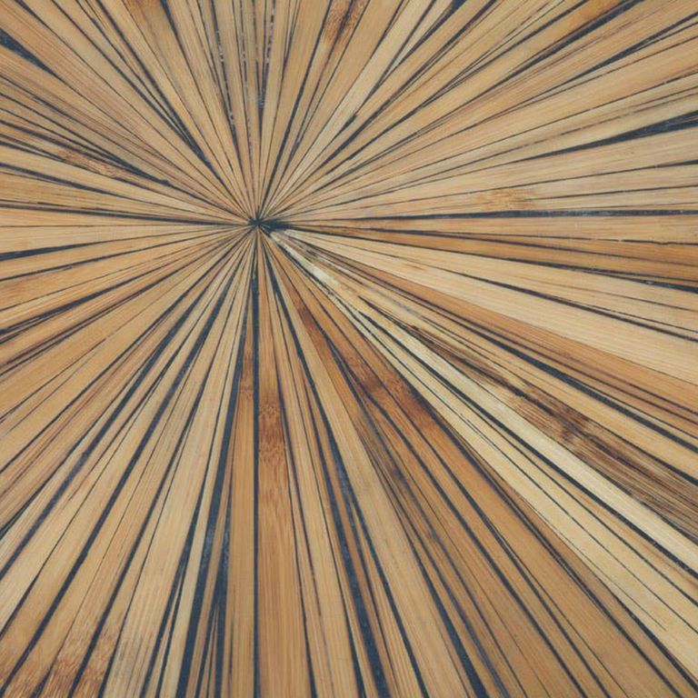 Gabar Side Table - Natural Bamboo Wood with Silver Metal