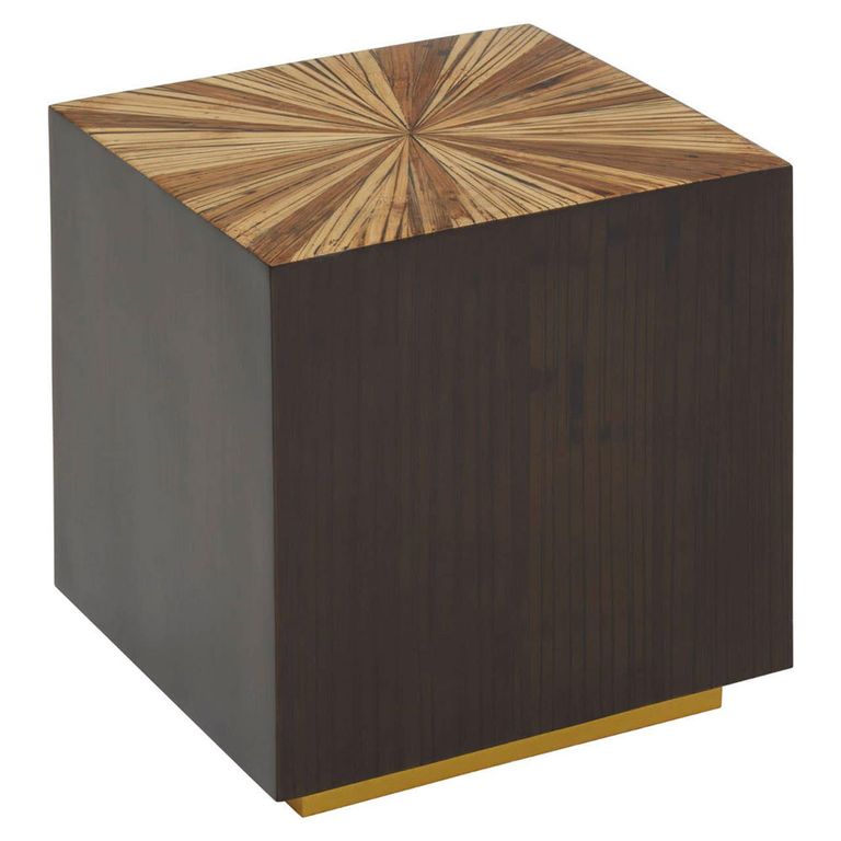 Gabelle Side Table - Square - Dark Bamboo Wood - Sunburst