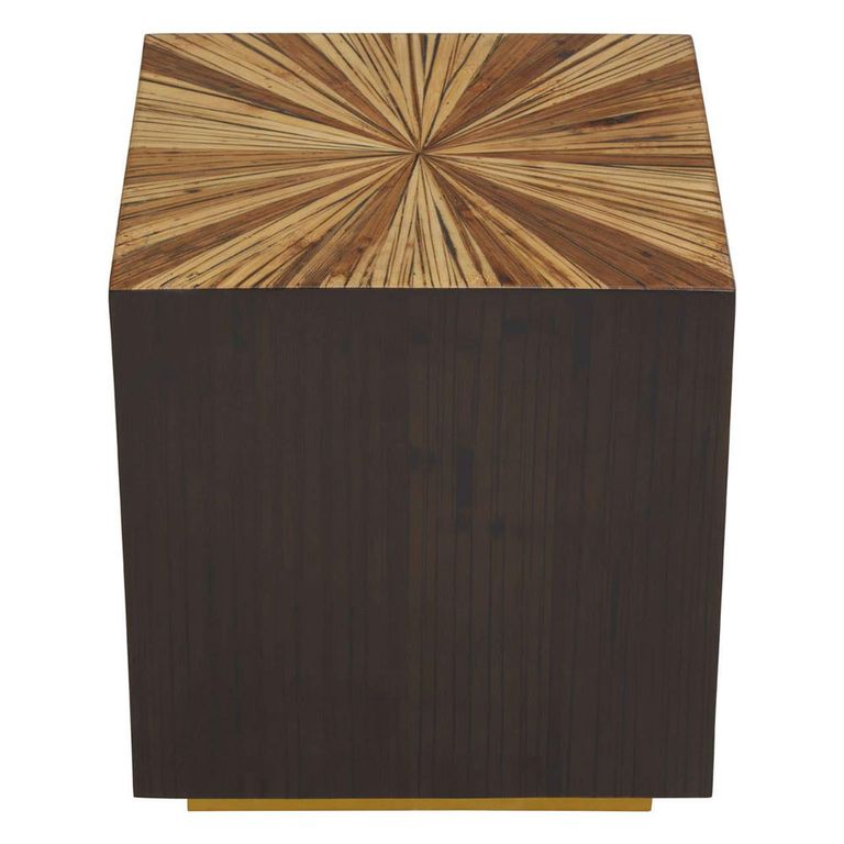 Gabelle Side Table - Square - Dark Bamboo Wood - Sunburst