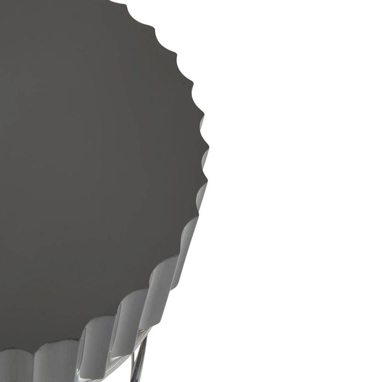 Genoa Side Table - Round - Grey High Gloss