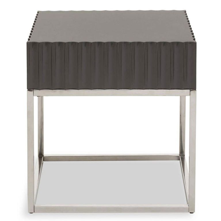 Genoa Side Table - Square - Grey High Gloss