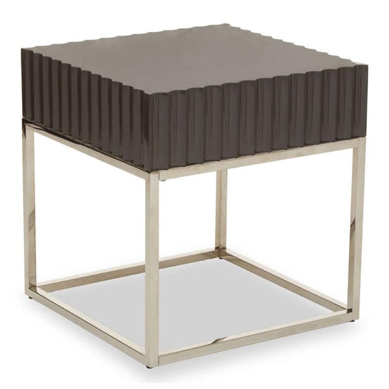 Genoa Side Table - Square - Grey High Gloss