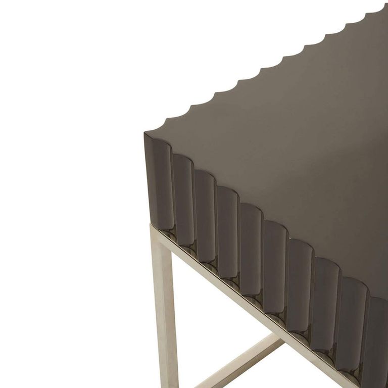 Genoa Side Table - Square - Grey High Gloss
