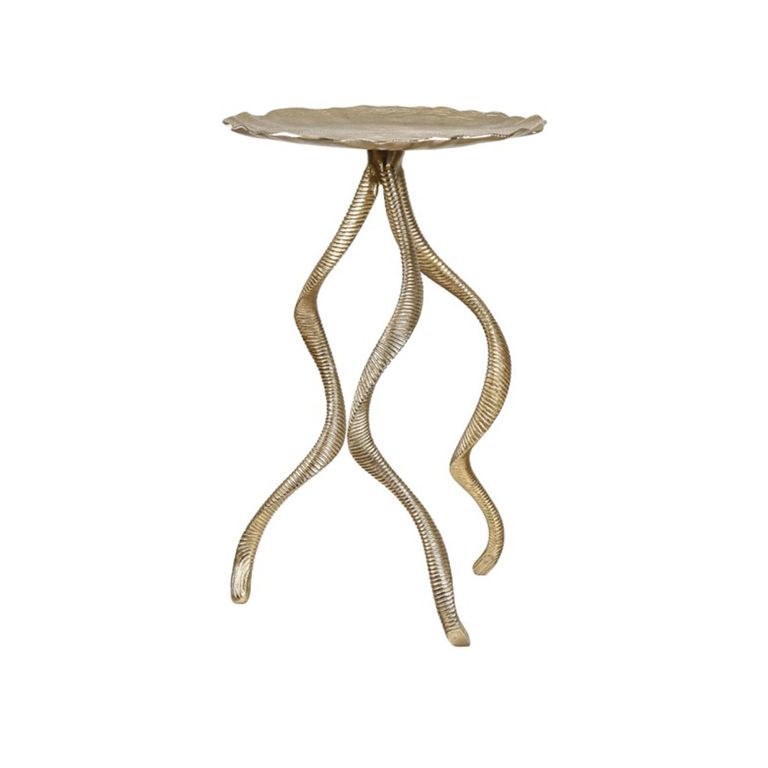 Side Table - Round - Gold Antler Metal