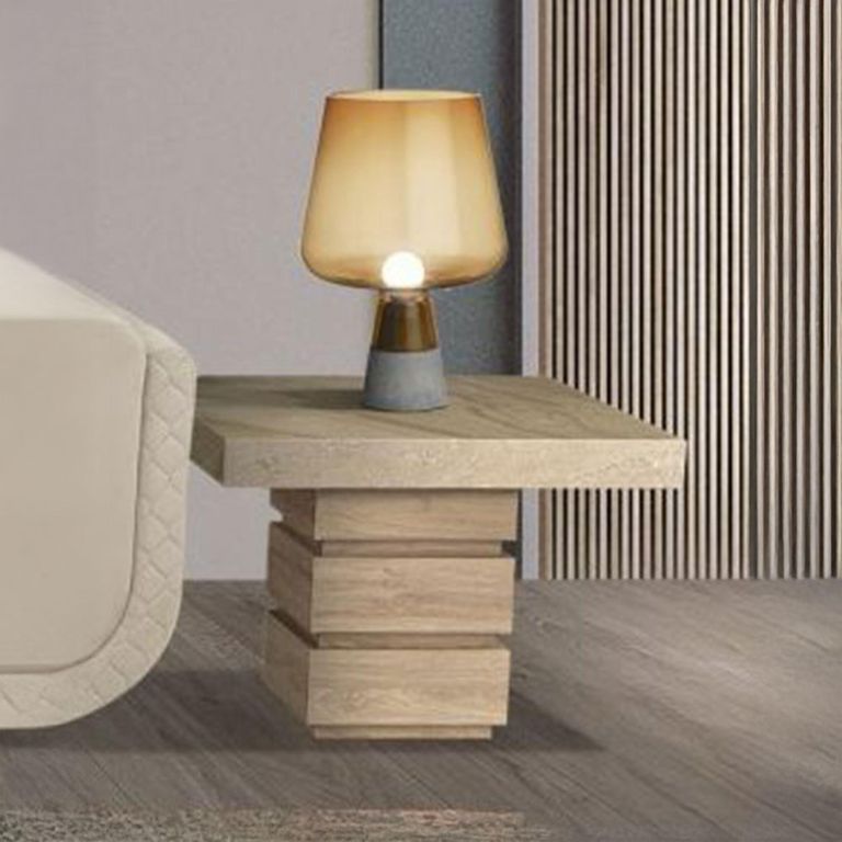 Goya Side Table - Marble Top - Small Square with Pedestal Base - Variation Available