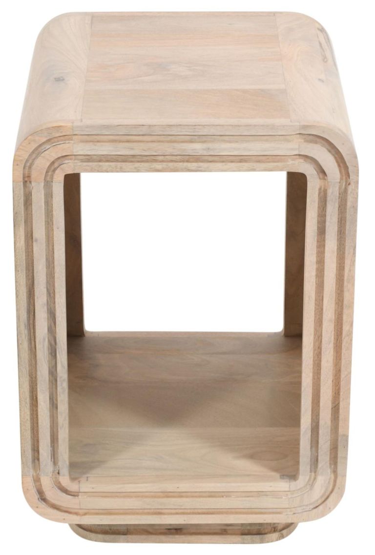 Hanover Ribbed Carved Mango Wood Side Table