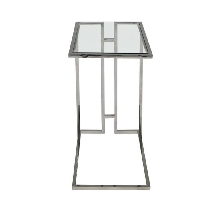 Harry Side Table - Clear Glass and Chrome