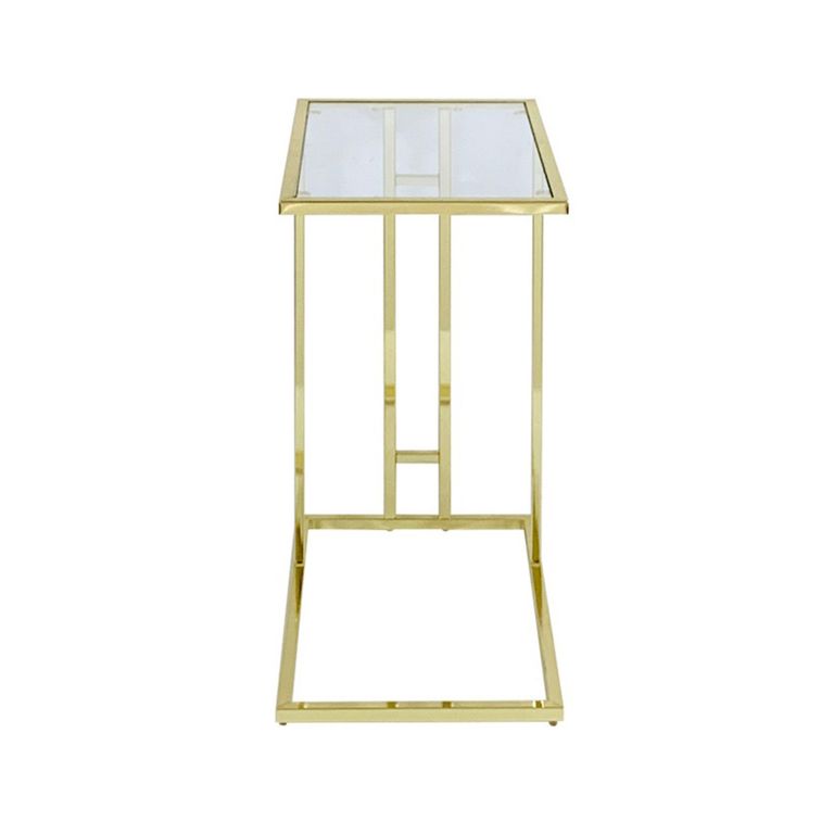 Harry Side Table - Clear Glass and Gold Metal