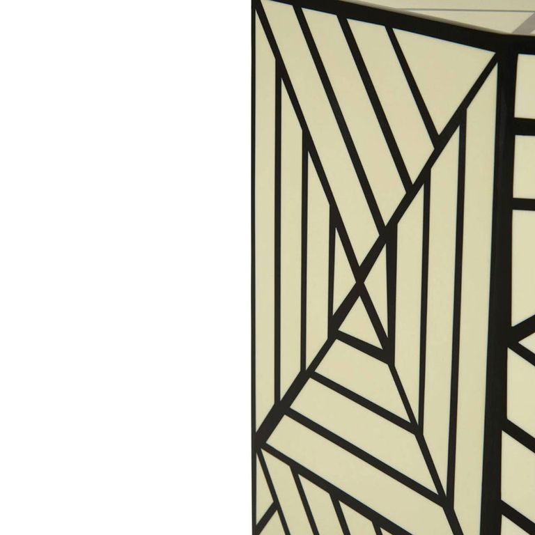 Hassa Side Table - Octagonal - Ivory and Black