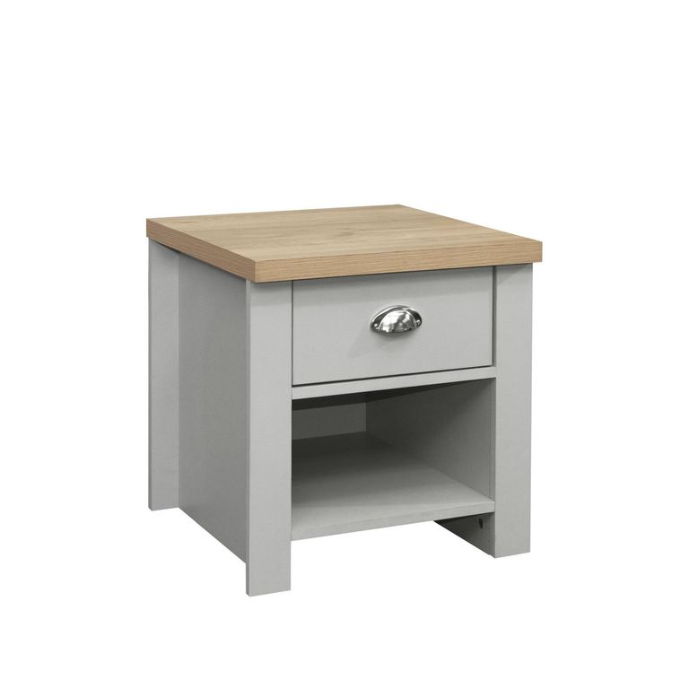 Highgate Lamp Table - 1 Drawer - Grey Painted