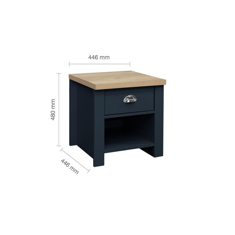 Highgate Lamp Table - 1 Drawer - Navy Blue Painted