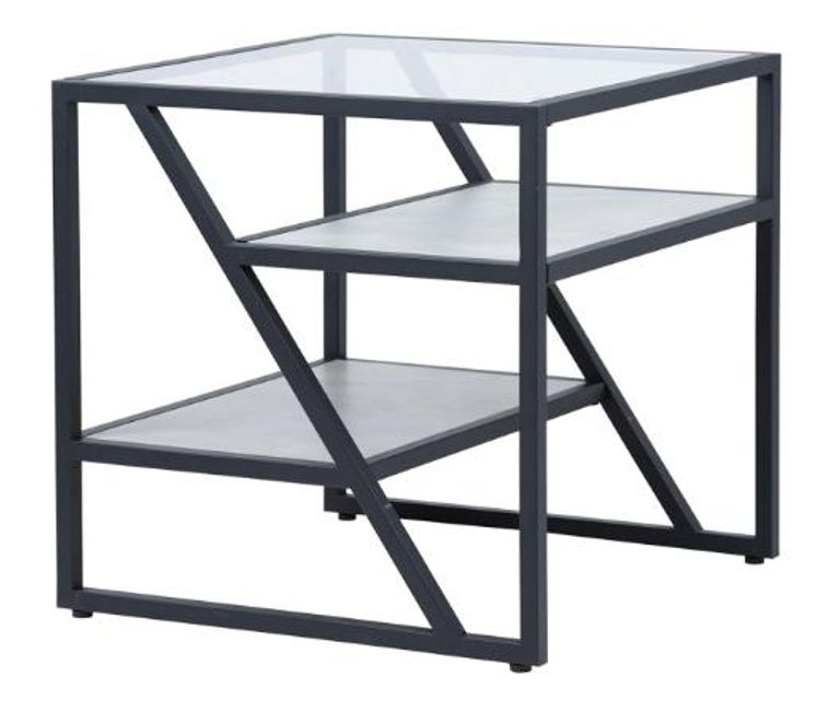 Ibarra End Table - Square - Black and Grey