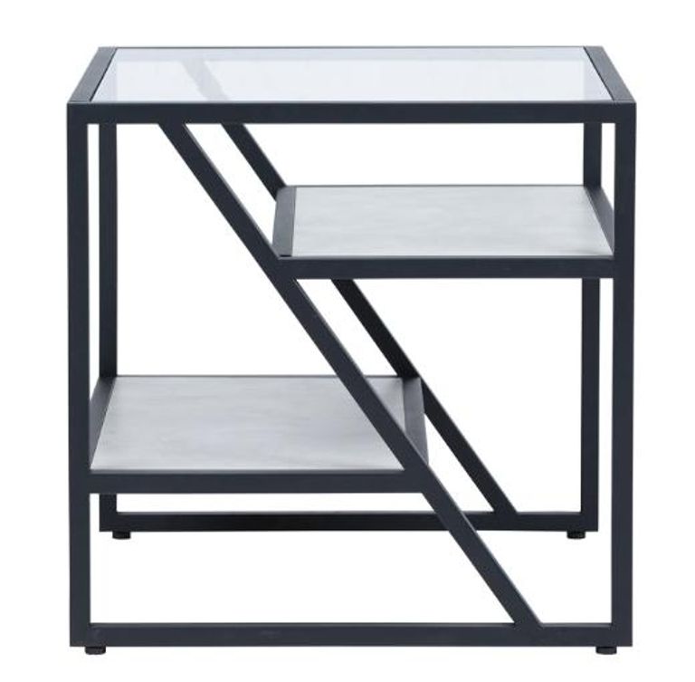 Ibarra End Table - Square - Black and Grey