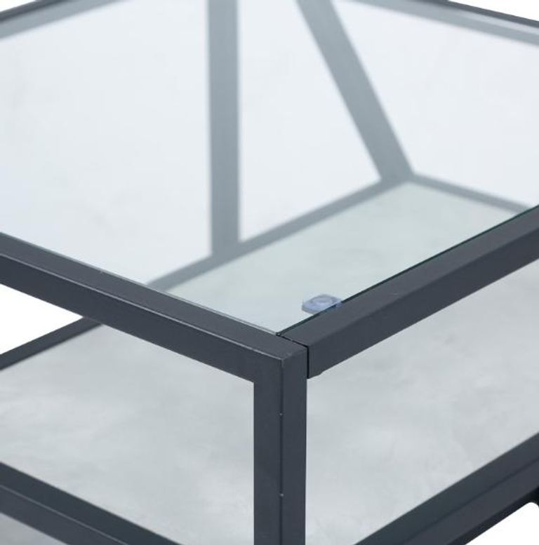 Ibarra End Table - Square - Black and Grey