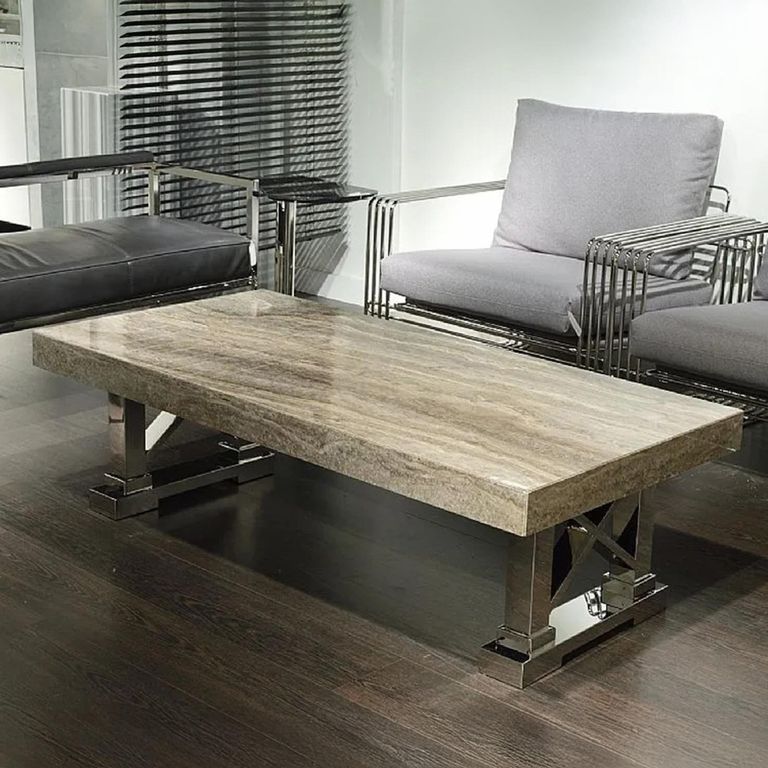 Impero Occasional Table - Marble with Stainless Steel Base - Variation Available