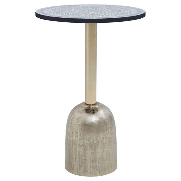 Inventivo Side Table - Round - Black Marble with Gold Metal