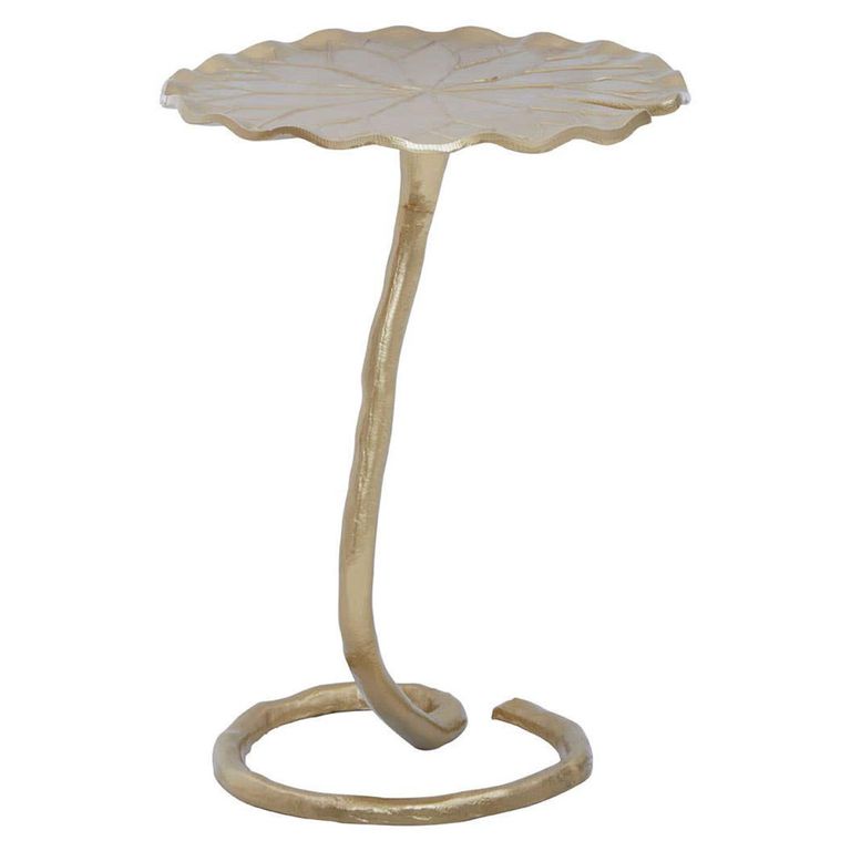 Inventivo Side Table - Gold Metal - Floral