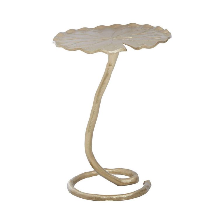 Inventivo Side Table - Gold Metal - Floral