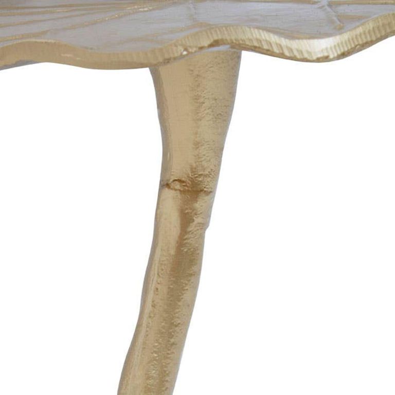 Inventivo Side Table - Gold Metal - Floral
