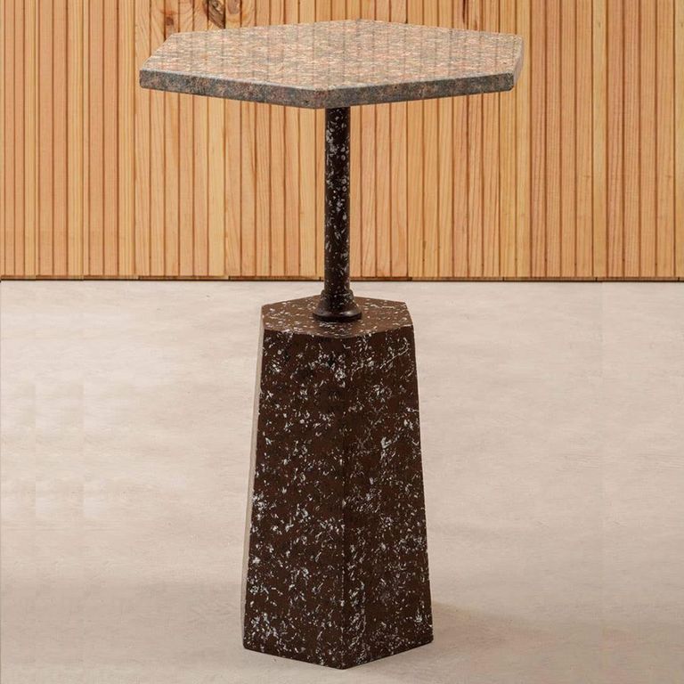 Inventivo Side Table - Hexagon - Grey Marble
