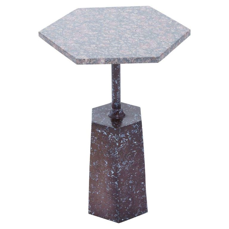 Inventivo Side Table - Hexagon - Grey Marble