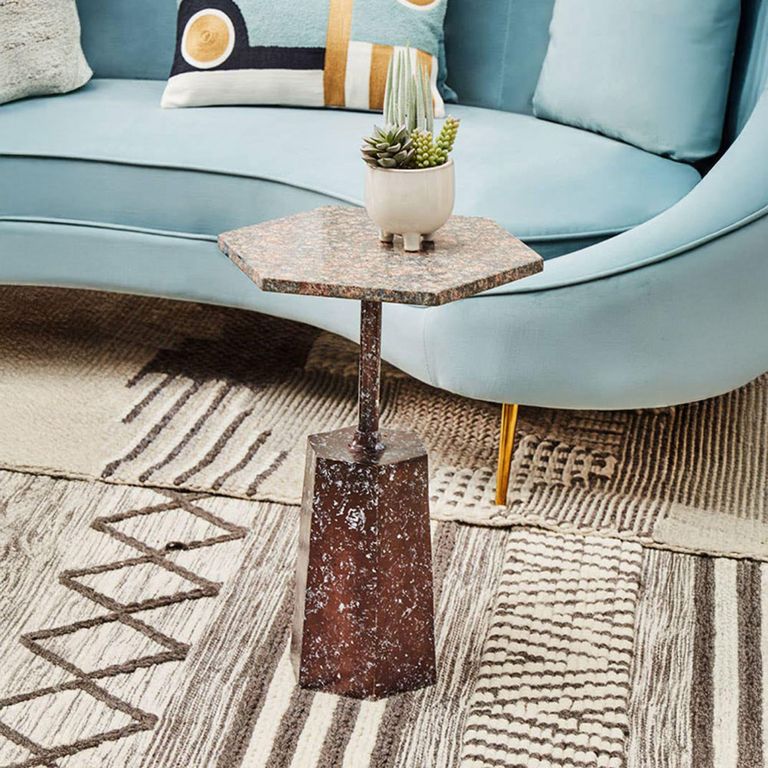 Inventivo Side Table - Hexagon - Grey Marble