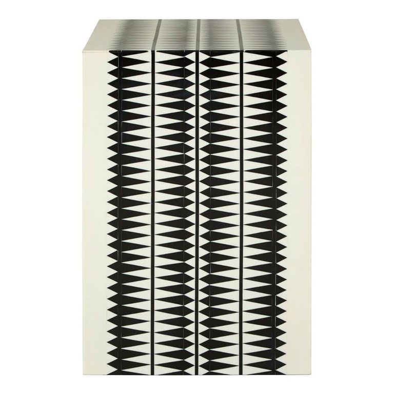 Issey Side Table - Square - White and Black Wood