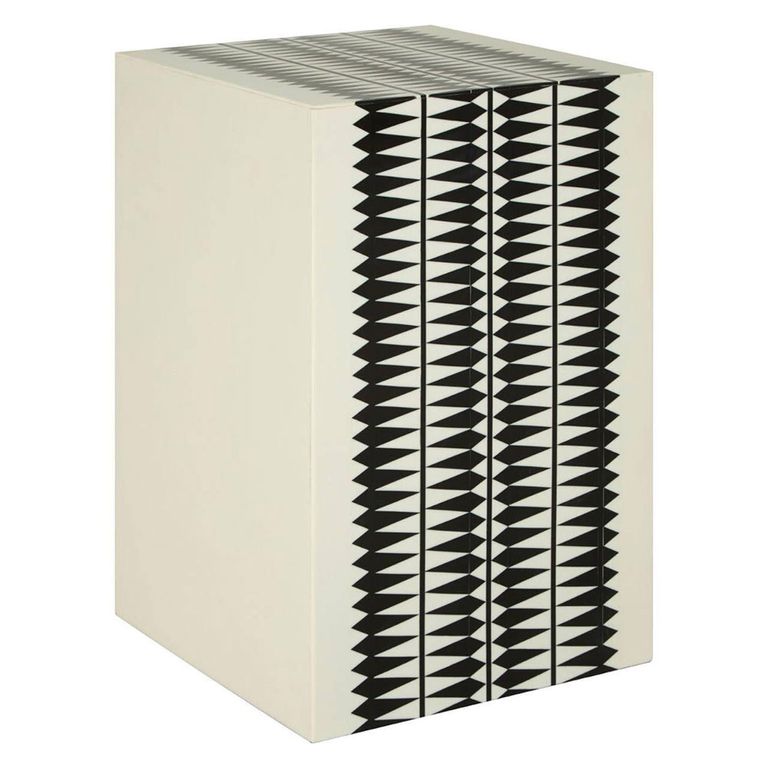 Issey Side Table - Square - White and Black Wood