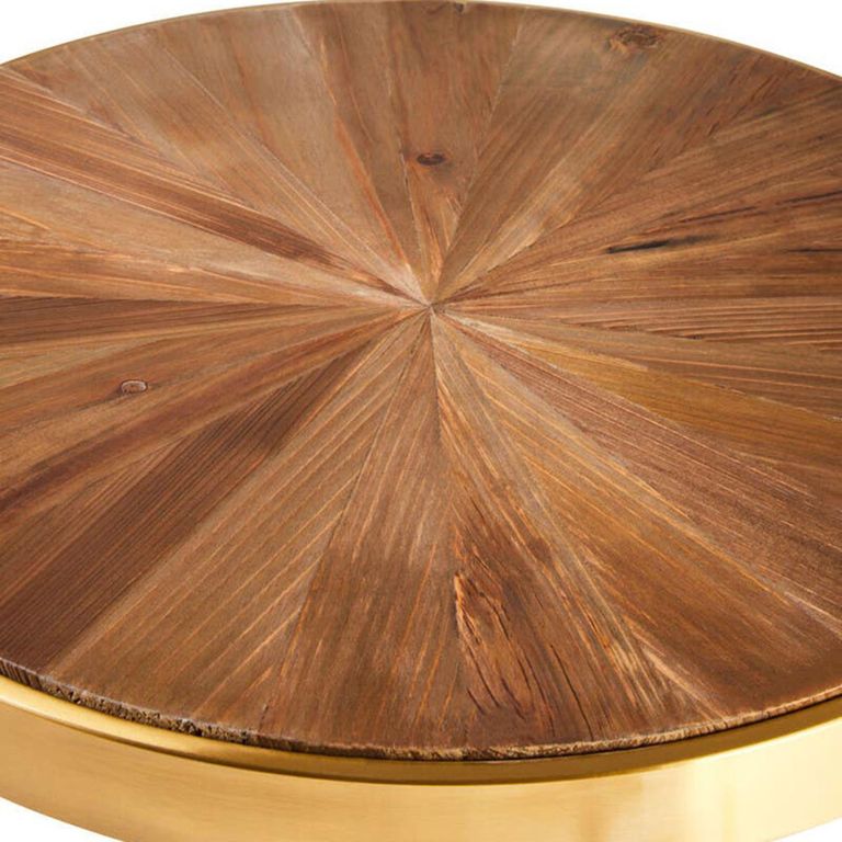 Jana Side Table - Round - Wood with Gold Legs