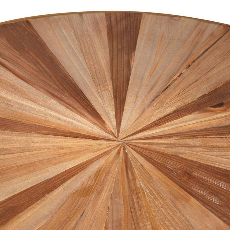 Jana Side Table - Round - Wood with Gold Legs