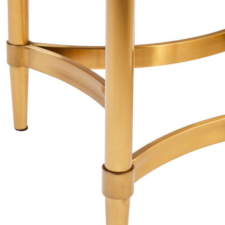 Jana Side Table - Round - Wood with Gold Legs